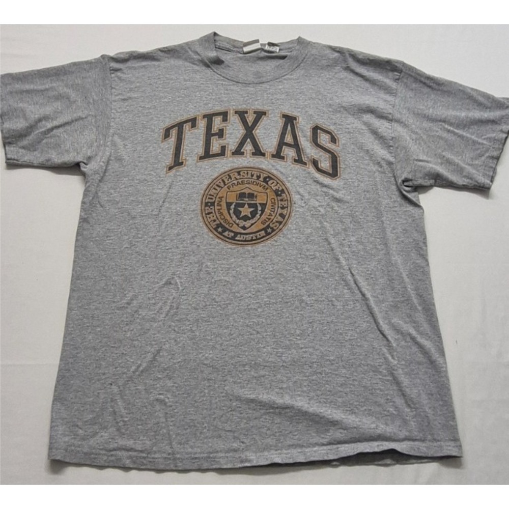 VTG University of Texas gray M.J. Soffe double sided‎ graphic t-shirt XL USA